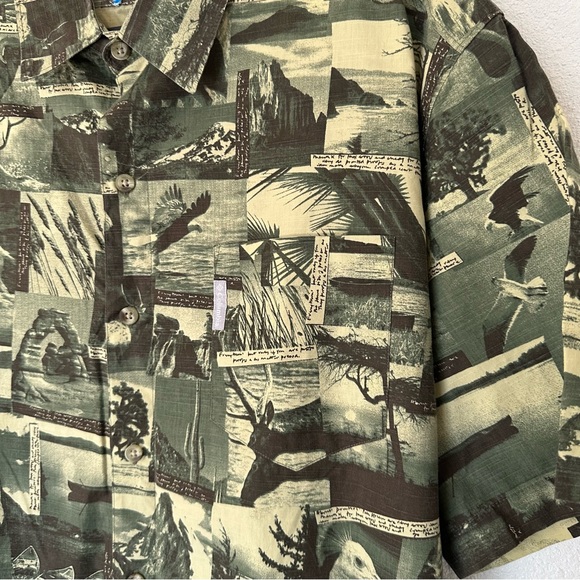 Columbia Shirt Mens 2XL Green Short Sleeve Camp Shirt Button Up Nature Gorpcore - Picture 3 of 5
